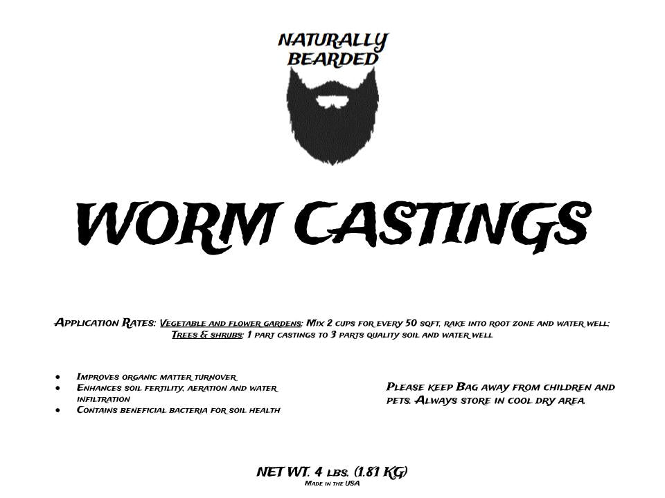 Naturally Bearded Worm Castings (4 lbs)