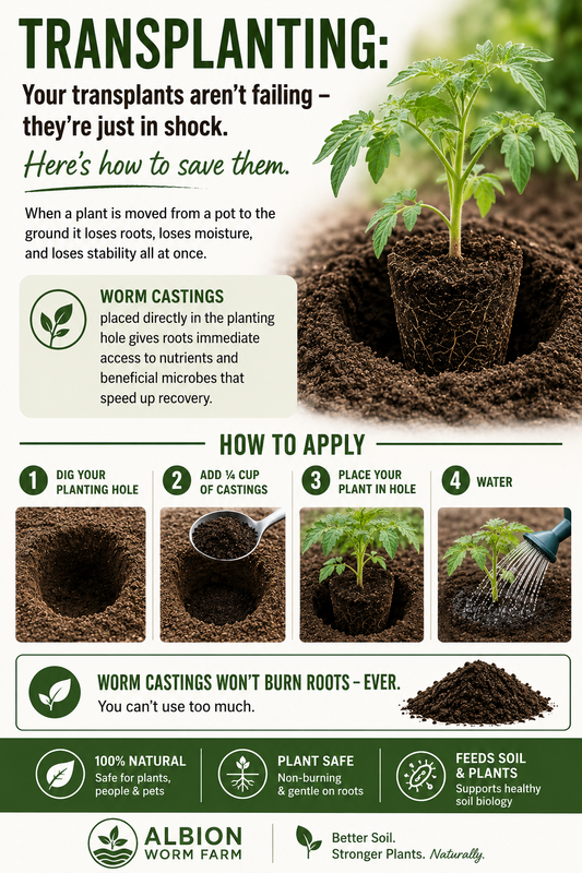 Transplant Shock: Why Your Plants Struggle After Planting — and How Worm Castings Help