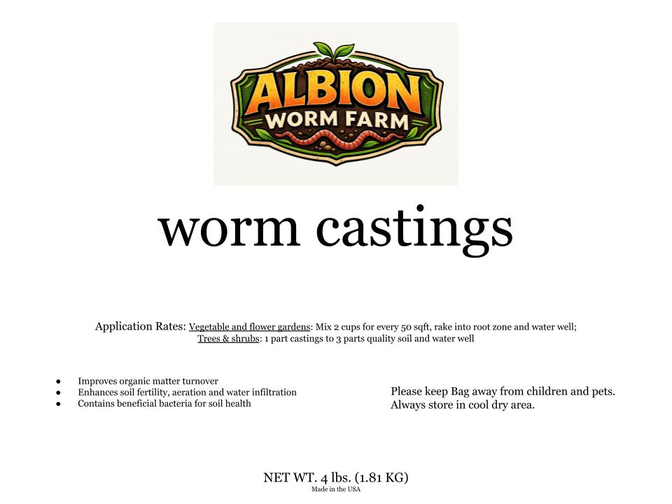 Albion Worm Farm Worm Castings (4 lbs)